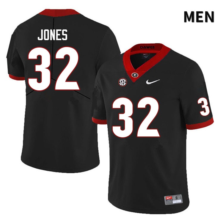 Georgia Bulldogs Men's Cash Jones #32 Black Anniversary Stitched College UGA Football Jersey 23FR018RJ